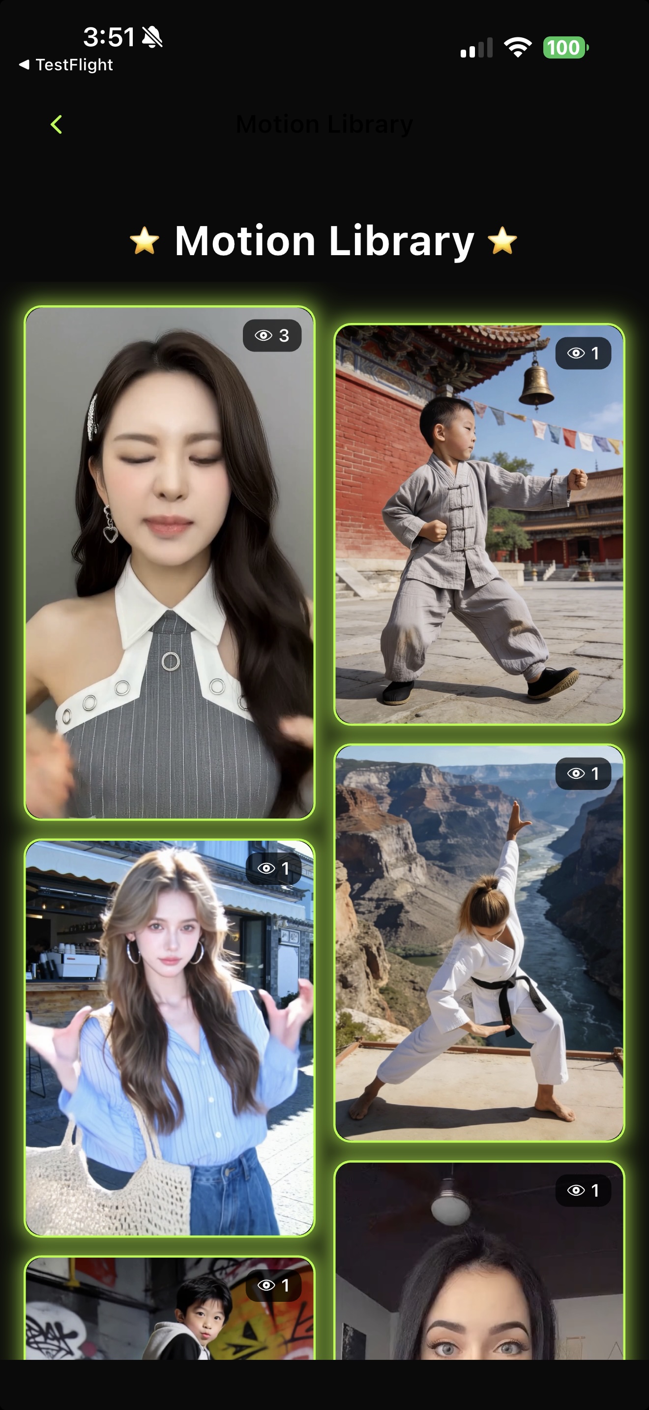 Motion Library with trending videos