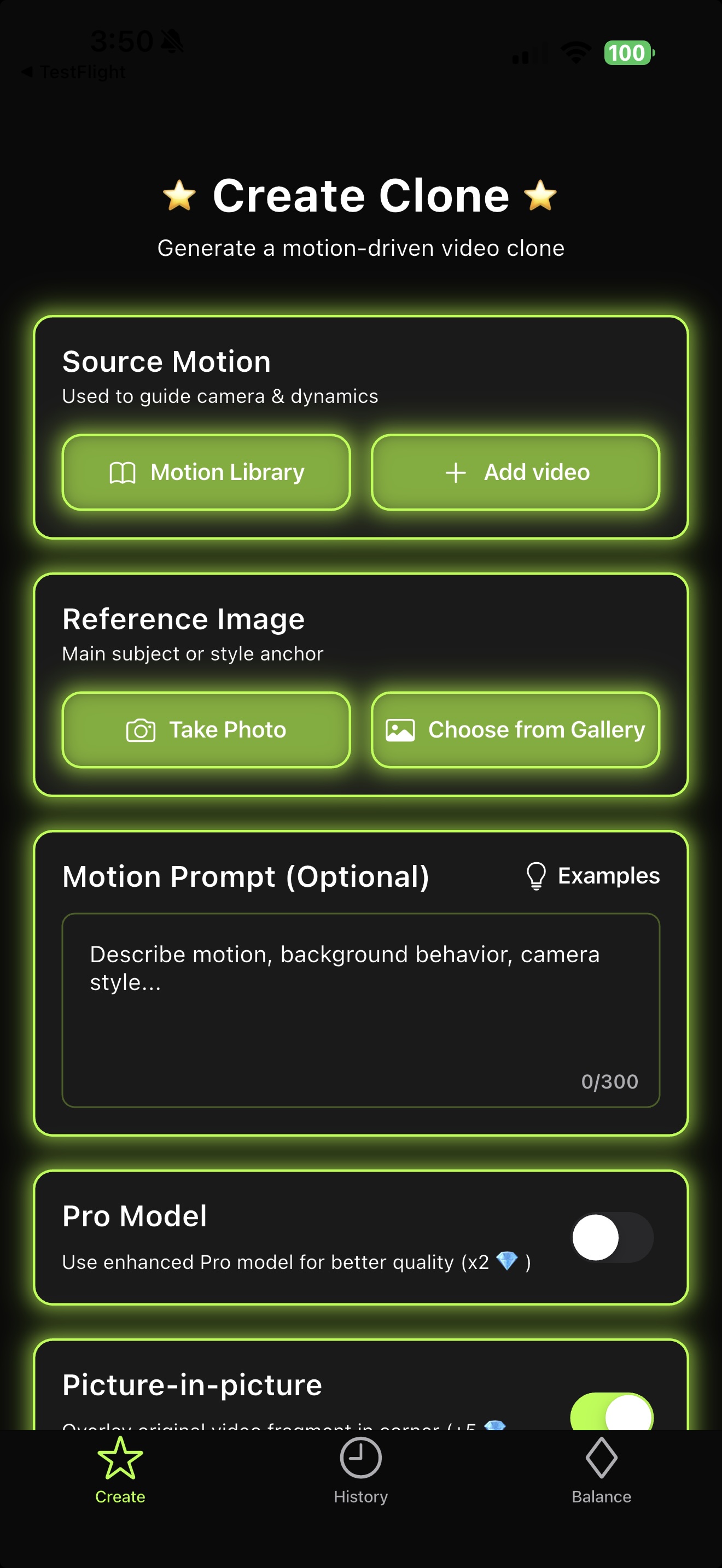 Create Clone interface